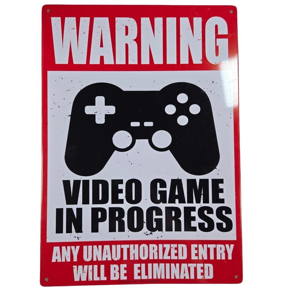 Gaming Warning Sign - Red and Black